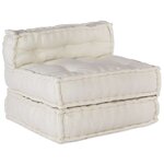 vidaXL Pouf modulaire crème 70x70x54 tissu