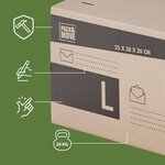Pack and Move - Lot 36 cartons pour expédition - Taille L - 25 x 38 x 20 cm - Carton renforcé - 20 KG max