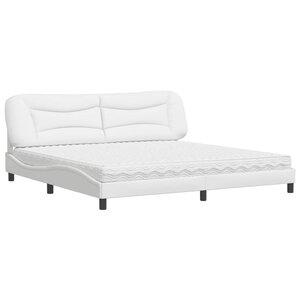 vidaXL Lit avec matelas Hvar blanc 200x200 cm similicuir
