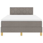 vidaXL Lit à ressort LED avec matelas Taupe 120 x 200 cm tissu