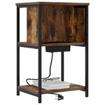 vidaXL Cabinet de chevet 2 Pièces Chêne fumé 38 x 31 x 61 cm