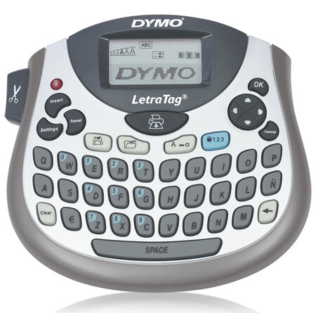 Dymo étiqueteuse portable letratag lt-100t  gris   avec clavier qwerty