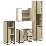 vidaXL Ensemble de meubles de salle de bain 4 Pièces chêne sonoma