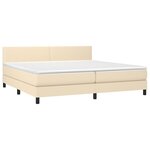 vidaXL Sommier à lattes de lit et matelas et LED Crème 200x200cm Tissu