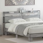 vidaXL Tête de lit de rangement Sonoma gris 200 cm Bois d'ingénierie