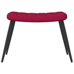 vidaXL Chaise de relaxation avec tabouret Rouge bordeaux Velours