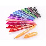 PILOT- POCHETTE de 15 rollers effacables - Frixion Ball - Pointe Moyenne - Encre Noire, Bleue, Rouge, Verte, Bleu ciel, Corail, Abri