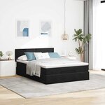 vidaXL Cadre de lit ottoman avec matelas noir 140x190 cm velours