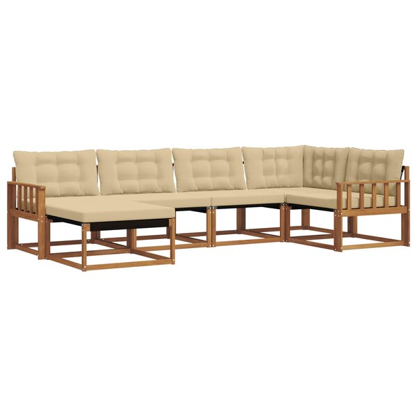 vidaXL Ensemble de canapés d'extérieur 6 pc Naturel et Beige