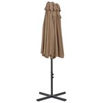 vidaXL Parasol d'extérieur et poteau en aluminium 460x270 cm taupe