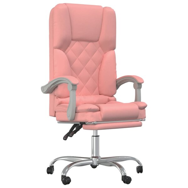 Fauteuil de massage inclinable de bureau informatique étude Rose similicuir rose 02_0025391
