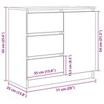 vidaXL Buffet avec tiroir chêne noir 71x35x65 cm bois d'ingénierie