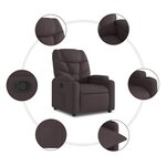 vidaXL Fauteuil inclinable Marron foncé Tissu