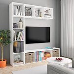 vidaXL Ensemble de bibliothèque/meuble TV 3 Pièces Blanc 180x30x180 cm