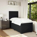 vidaXL Sommier à lattes de lit avec matelas Noir 90x190 cm Velours