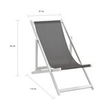 vidaXL Chaises de plage pliables lot de 2 Aluminium et textilène Gris