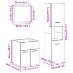 vidaXL Ensemble de meubles de salle de bain 3 Pièces gris béton