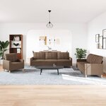 vidaXL Ensemble de canapés 3 Pièces marron tissu