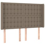 vidaXL Sommier à lattes de lit avec matelas Taupe 140x200 cm Tissu