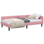 vidaXL Cadre de lit d'angle Rose 80 cm x 200 cm VeloursetContreplaqué