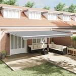 vidaXL Auvent avec Blanc 6 × 3 5 m Métal