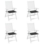 vidaXL Coussins de chaise jardin lot de 4 noir 50x50x4 cm tissu oxford