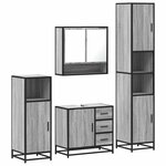 vidaXL Ensemble de meubles de salle de bain 4 Pièces sonoma gris
