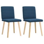vidaXL Chaises à manger lot de 2 bleu tissu