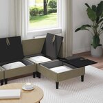 vidaXL Ensemble de meubles pour le salon 4 Pièces Kaki Tissu