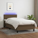 vidaXL Sommier à lattes de lit et matelas et LED Marron foncé 90x190cm