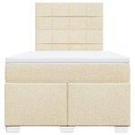 vidaXL Sommier à lattes de lit avec matelas Crème 120x200 cm Tissu