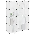 vidaXL Organiseur de rangement en cube avec 12 cubes et portes en PP transparent