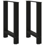 vidaXL Pieds de table à manger Noir 2 pièces 60 x (72-73) cm Acier