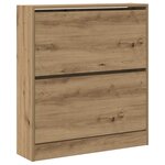 vidaXL Cabinet à chaussures avec étagère Chêne fumé 80 x 21 x 87 5 cm