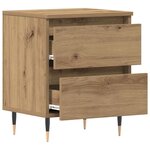 vidaXL Cabinet de chevet avec tiroir chêne artisanal 40 x 35 x 50 cm