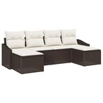 vidaXL Ensemble de salle à manger pour jardin 6 Pièces Marron et Crème