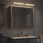 vidaXL Armoire Miroir de Salle de Bain Gris béton 63 5 x 16 x 62 5 cm