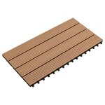 vidaXL Carreaux de terrasse 6 Pièces WPC 60x30 cm 1 08 m² Marron