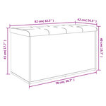 vidaXL Banc de rangement blanc 82x42x45 cm bois d'ingénierie