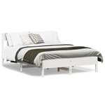 vidaXL Cadre de lit sans matelas blanc 135x190 cm bois de pin massif