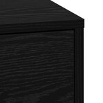 vidaXL Table de chevet avec lumières LED Chêne noir Bois d'ingénierie