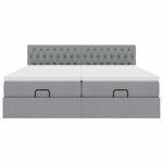 VidaXL Cadre de lit ottoman et matelas gris clair 200x200cm tissu