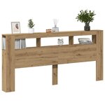 vidaXL Tête de lit à LED chêne artisanal 220x18 5x103 5 cm