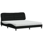 vidaXL Lit avec matelas Hvar noir 180x200 cm tissu