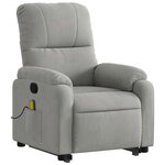 vidaXL Fauteuil inclinable de massage gris clair tissu microfibre