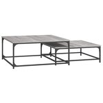 vidaXL Tables basses gigognes 2 Pièces sonoma gris bois d'ingénierie