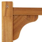 vidaXL Chaise longue double avec rideaux et coussins Bois d'acacia