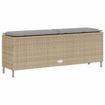 vidaXL Banc de jardin avec coussin beige 110x30x40 5 cm résine tressée