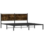 vidaXL Cadre de lit en métal sans matelas chêne fumé 180x200 cm