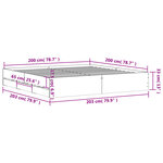vidaXL Cadre de lit avec tiroirs sans matelas chêne fumé 200x200 cm